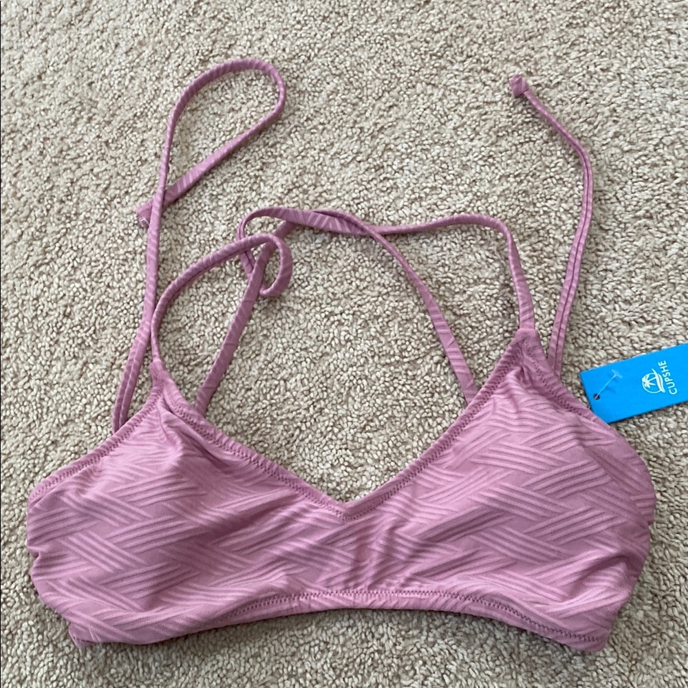 Cupshe Mauve Geometric Bikini Top